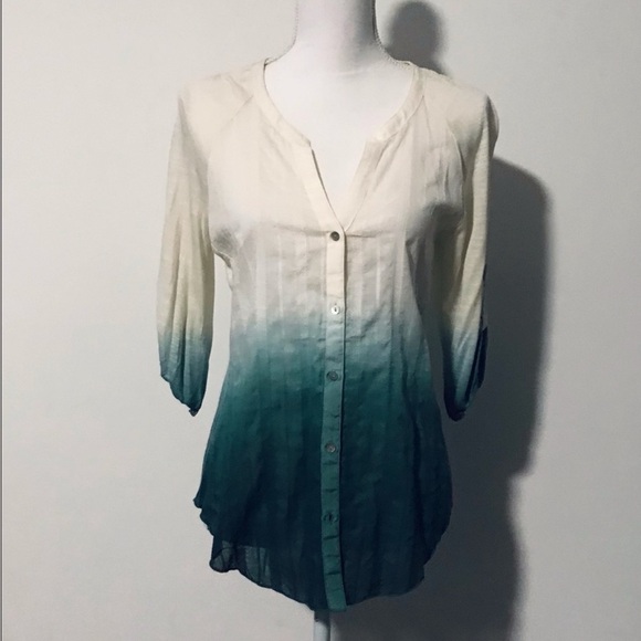 TINY Tops - Turquoise Ombré Shirt by TINY